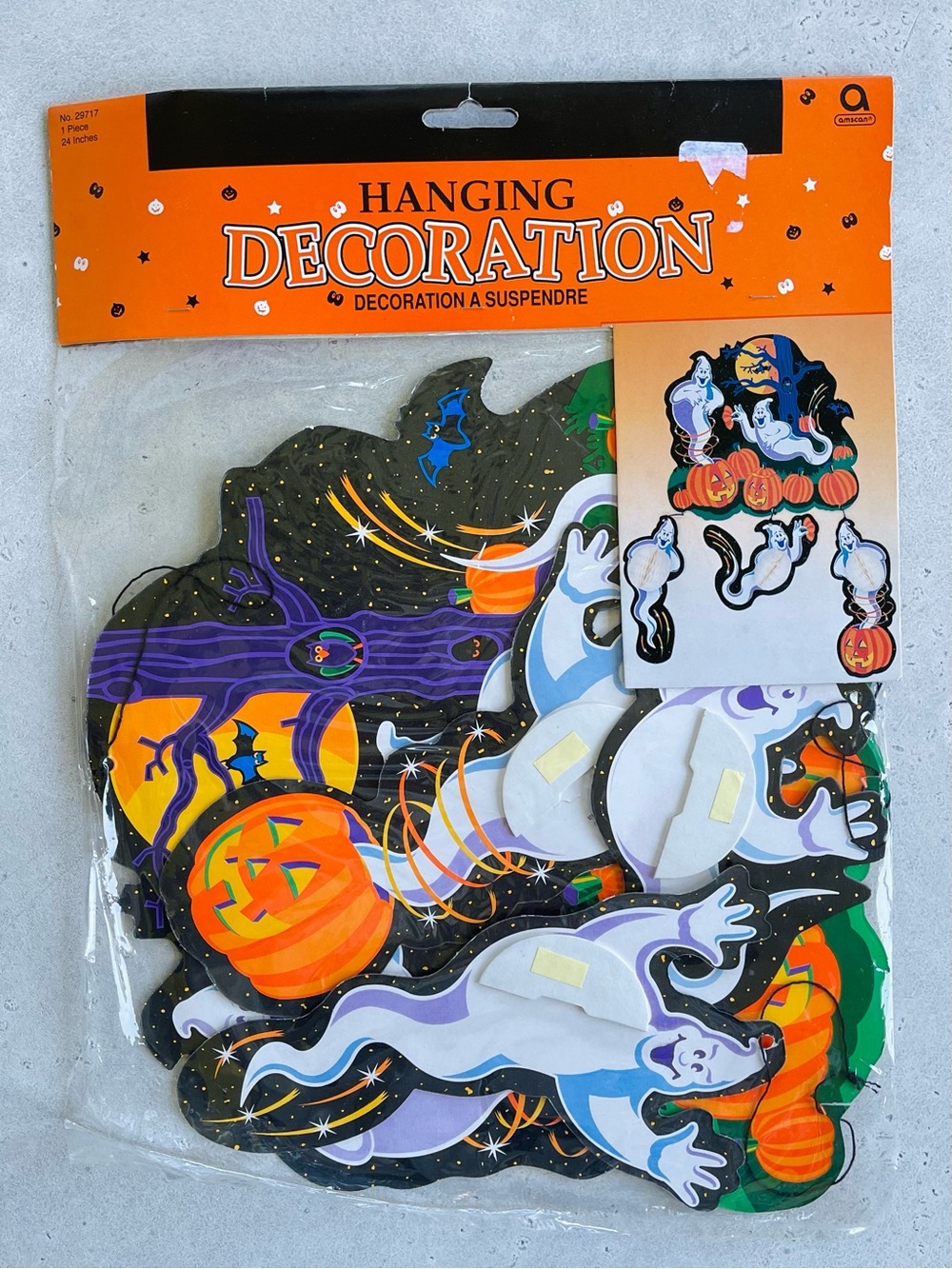 Vintage Amscan Halloween Cut Out Hanging Decoration Ghosts Pumpkins Fall New